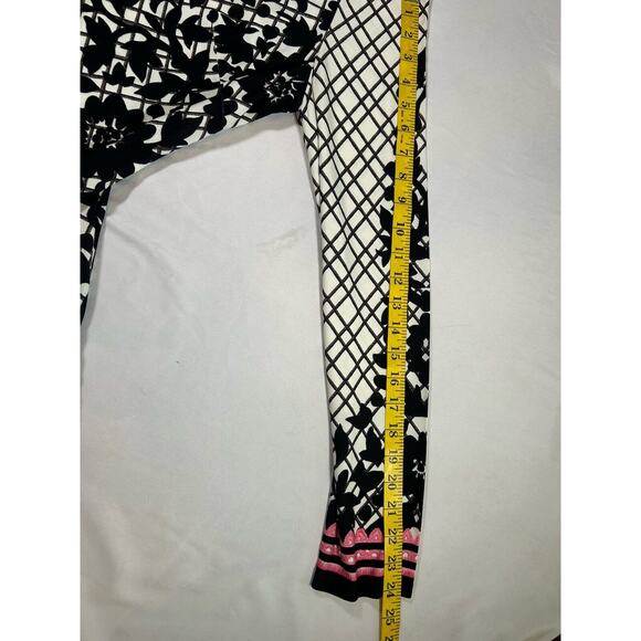 Eliza J Floral Shift Dress Womens Size 12 Black White Classic Round Neck - Picture 10 of 10